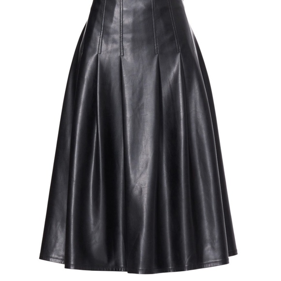 Natori Faux Leather Midi Skirt Black, 4 - Picture 1 of 9